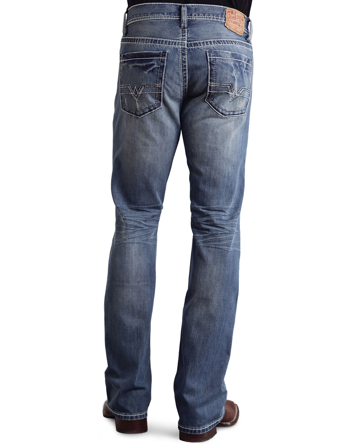 Stetson Rock Fit Frayed X Stitched Jeans 3 Stetson Rock Fit Frayed X Stitched Jeans