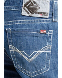 Rock & Roll Denim Men's FR Medium Wash Double Barrel Relaxed Fit Bootcut Jeans -Ariat Shop 0864K1 88 D2