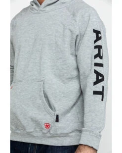 Ariat Men's FR Primo Fleece Logo Hooded Work Sweatshirt - Tall -Ariat Shop 2000281960 070 P4