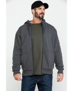 Ariat Men's Gray Rebar All-Weather Full Zip Work Hooded Sweatshirt -Ariat Shop 2000282109 020 P3
