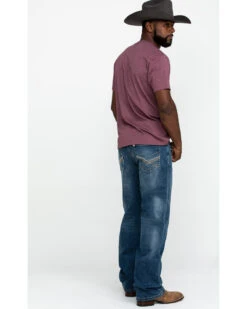 Rock & Roll Denim Men's X Stitch Double Barrel Relaxed Straight Jeans