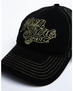 Moonshine Spirit Men's White On Black Logo Print Mesh Ball Cap -Ariat Shop 2000291209 001 P6