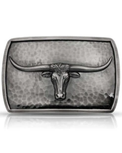 Montana Silversmiths Men's River Rock Cascade Longhorn Buckle