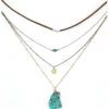 Prime Time Jewelry Women's 4-Piece Silver & Gold Turquoise Layered Necklace Set -Ariat Shop 2000322182 710 P1