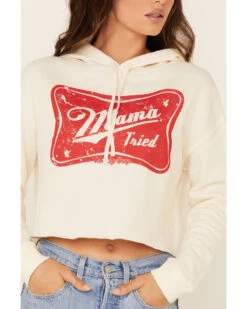 Country Deep Women's Mama Tried Graphic Cropped Hooded Sweatshirt -Ariat Shop 2000333441 103 P4