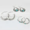 Prime Time Jewelry Women's 3-piece Silver & Turquoise Hoop And Dangle Earrings Set -Ariat Shop 2000333939 040 P1