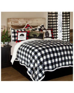 Carstens Black & White Queen Lumberjack Plaid Bedding Set