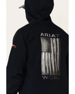 Ariat Men's FR Primo Fleece Alloy Flag Graphic Zip-Front Hooded Work Jacket -Ariat Shop 2000341780 410 P3