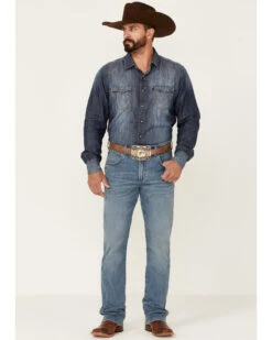 Wrangler Retro Premium Men's Eagleton Light Wash Stretch Slim Bootcut Jeans