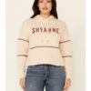 Shyanne Women's Tan & White Embroidered Logo Crop Hoodie -Ariat Shop 2000342890 280 P1