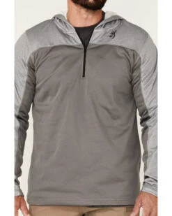 Browning Men's Gray Hayes 1/4 Zip Front Hooded Pullover -Ariat Shop 2000344233 020 P3