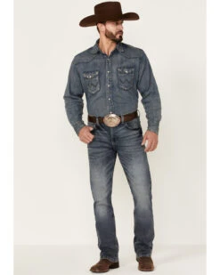 Wrangler 20X Men's No.42 Cayuse Medium Wash Stretch Slim Bootcut Jeans