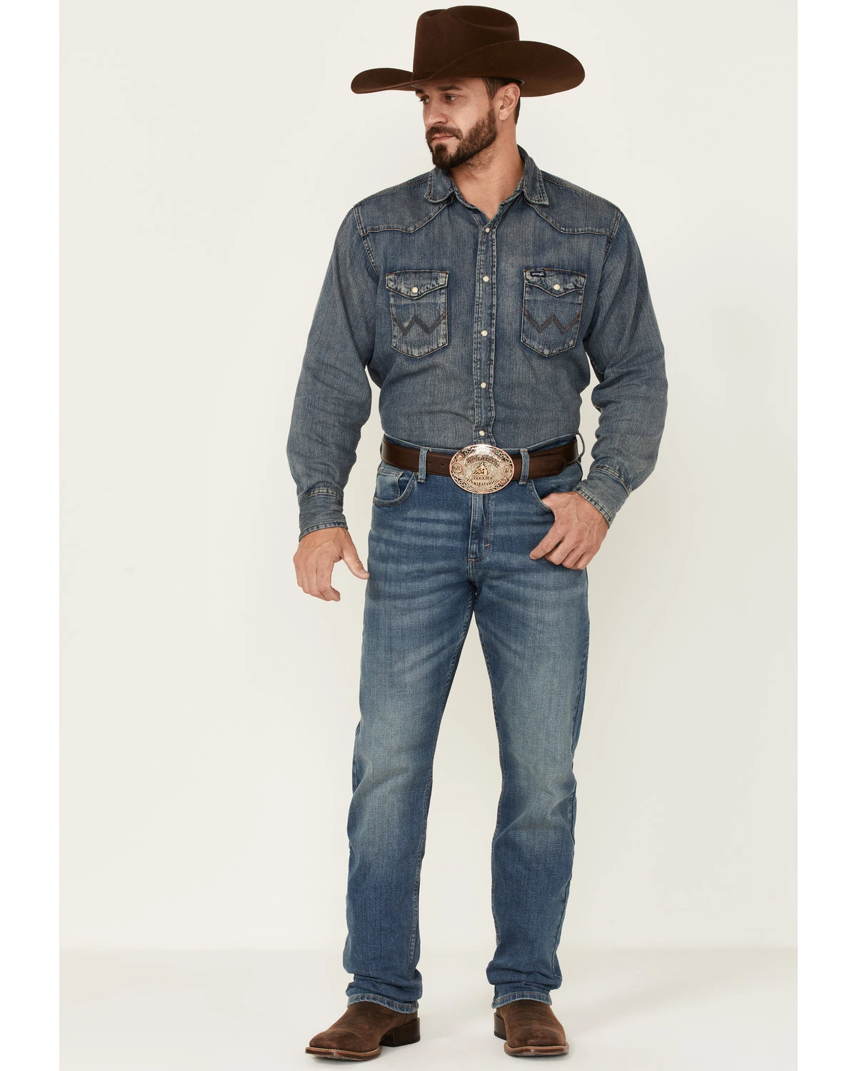 Wrangler 20X Men's No.44 Sierra Medium Wash Stretch Slim Straight Jeans - Long 3 Wrangler 20X Men's No.44 Sierra Medium Wash Stretch Slim Straight Jeans - Long