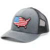 Oil Field Hats Men's Gray & Black American Flag US Patch Mesh-Back Ball Cap -Ariat Shop 2000350290 022 P1