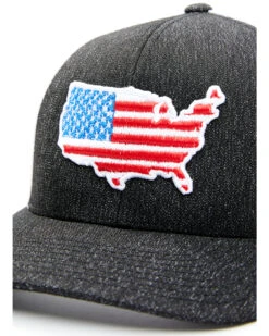 Oil Field Hats Men's Black & White American Flag US Patch Mesh-Back Ball Cap -Ariat Shop 2000350293 001 P2