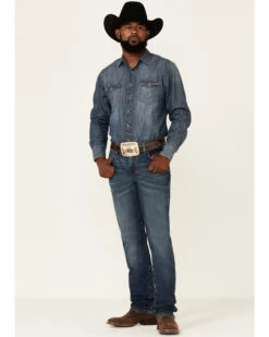 Wrangler Retro Men's Mauney Dark Wash Stretch Slim Straight Jeans