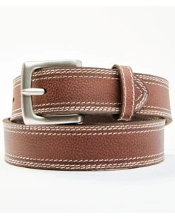 Hawx Men's Brown Triple Contrast Stitch Leather Work Belt