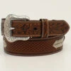 Nocona Men's Rawhide Lacing Cross Concho Floral Belt -Ariat Shop 2000352022 200 P1