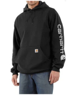 Carhartt Men's FR Force Midweight Sleeve Logo Hooded Work Sweatshirt - Big