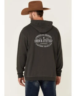 Stetson Men's Gray Vintage Logo Back Graphic Hooded Sweatshirt -Ariat Shop 2000354142 020 P4