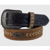 Roper Men's Floral Tooled Tab Heavy Cord Arrow & Southwestern Concho Leather Belt -Ariat Shop 2000354486 101 P1
