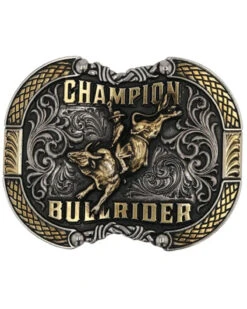 Montana Silversmiths Men's Roped In Champion Bull Rider Belt Buckle