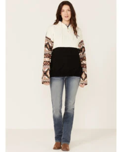 Paramount Network's Yellowstone Women's Mauve Southwestern Sleeve Hoodie Pullover -Ariat Shop 2000356684 661 P4