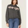 Wrangler Women's Charcoal Rose Logo Cropped Hoodie -Ariat Shop 2000358082 022 P1