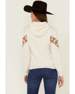 RANK 45 Women's Logo Southwestern Print Sleeve Trim Pullover Hooded Sweatshirt -Ariat Shop 2000358415 104 P4