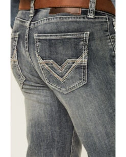 Rock & Roll Denim Men's Medium Vintage Wash Double Barrel Stretch Relaxed Straight Jeans -Ariat Shop 2000360313 400 P2