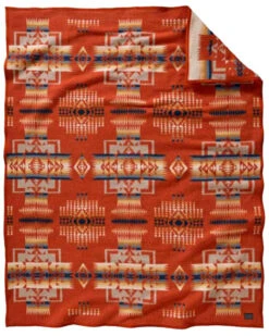 Pendleton Chief Joseph Chili Jacquard Wool Twin Blanket