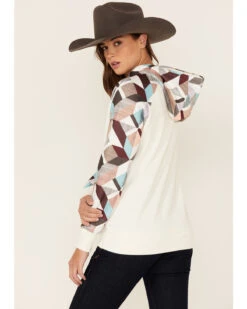Hooey Women's Modern Colorblock Geo Print Pullover Hooded Sweater -Ariat Shop 2000360944 110 P3