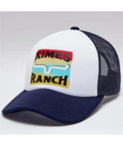 Kimes Ranch Men's Navy Block Party Printed Logo Mesh-Back Trucker Cap