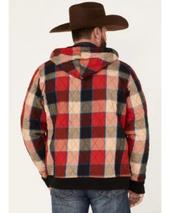 Wrangler Men's Zip Front Quilted Flannel Hooded Jacket -Ariat Shop 2000366052 600 P4