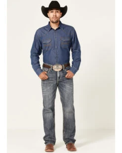 Rock & Roll Denim Men's Double Barrel Medium Wash Two Tone Raise Relaxed Straight Jeans -Ariat Shop 2000367647 203 P3
