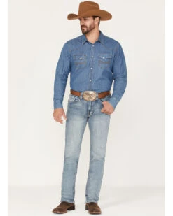 Rock & Roll Denim Men's Medium Wash Mid Rise Bootcut Jeans -Ariat Shop 2000368123 414 P3