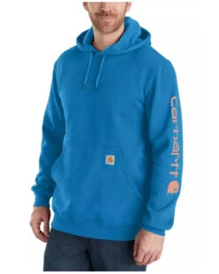 Carhartt Men's Loose Fit Midweight Logo Sleeve Graphic Hooded Sweatshirt