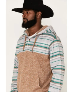 Hooey Men's Jimmy Multi-Colored Stripe 1/4 Button Hooded Pullover Sweatshirt -Ariat Shop 2000370561 280 P2