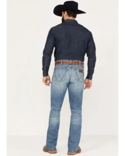 Wrangler Retro Men's 77MWP Medium Wash Slim Boot Stretch Denim Jeans -Ariat Shop 2000374572 413 P3