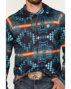 Rock & Roll Denim Men's Southwestern Stripe Print Hooded Sweatshirt -Ariat Shop 2000376207 900 P3