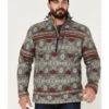 Powder River Outfitters Men's 1/2 Zip Southwestern Print Fleece Sweatshirt -Ariat Shop 2000376231 022 P1