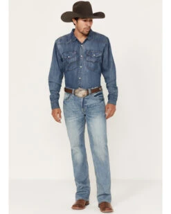 Rock & Roll Denim Men's Double Barrel Medium Vintage Wash Straight Reflex Denim Jeans -Ariat Shop 2000386195 414 P3