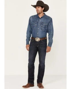 Rock & Roll Denim Men's Revolver Dark Vintage Wash Slim Straight Reflex Denim Jeans -Ariat Shop 2000386197 416 P3