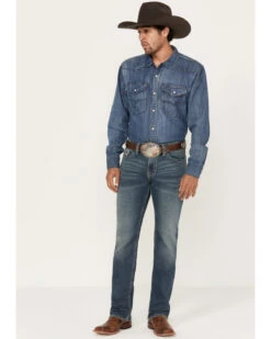 Rock & Roll Denim Men's Revolver Medium Vintage Wash Slim Straight Reflex Denim Jeans -Ariat Shop 2000386198 414 P3