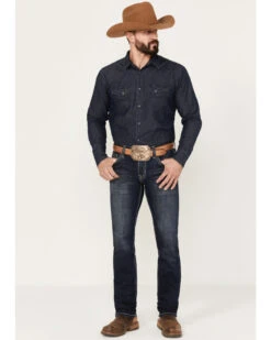Rock & Roll Denim Men's Rifle Dark Vintage Wash Skinny Reflex Denim Jeans -Ariat Shop 2000386199 416 P3