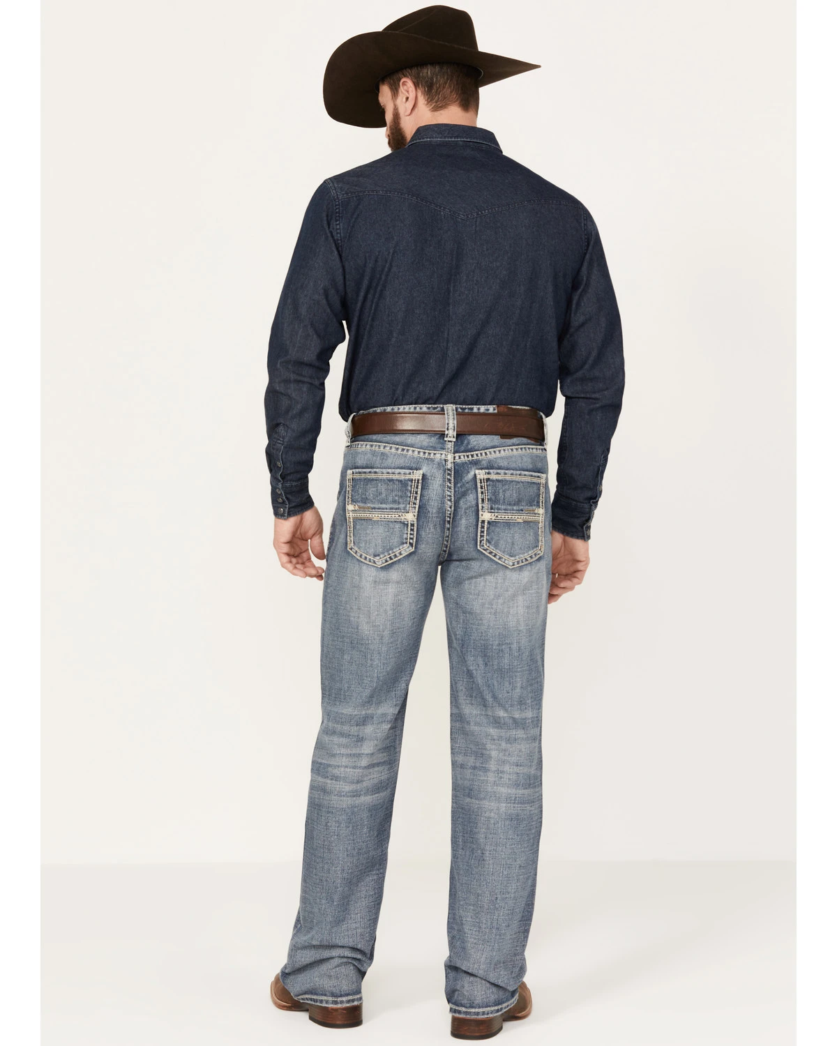 Rock & Roll Denim Men's Double Barrel Medium Vintage Wash Straight Leg Denim Jeans 3 Rock & Roll Denim Men's Double Barrel Medium Vintage Wash Straight Leg Denim Jeans