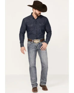 Rock & Roll Denim Men's Pistol Medium Vintage Wash Straight Leg Denim Jeans -Ariat Shop 2000386204 414 P3