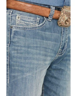 Rock & Roll Denim Men's Double Barrel Light Vintage Wash Relaxed Straight Stretch Jeans 9 Rock & Roll Denim Men's Double Barrel Light Vintage Wash Relaxed Straight Stretch Jeans -Ariat Shop 2000387623 412 P4