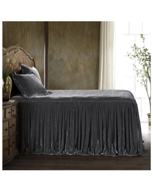 HiEnd Accents Slate Stella Faux Silk & Velvet Queen 3-Piece Bedspread Set -Ariat Shop 2000388489 023 P1