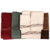 HiEnd Accents Three-Piece Embroidered Barbed Wire Bath Towel Set - Brown -Ariat Shop 284Q42 41 P1